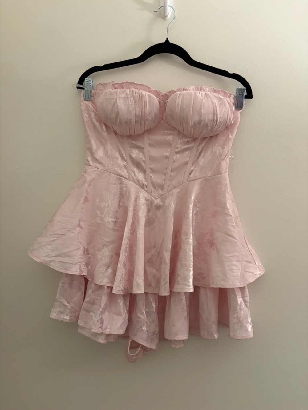 Windsor Strapless Blush Peplum Bustier Dress
